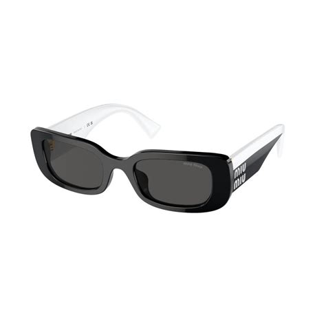 miu miu mu 08ys 1ab5s0|Miu Miu Dark Gray Rectangular Ladies Sunglasses MU 08YS .